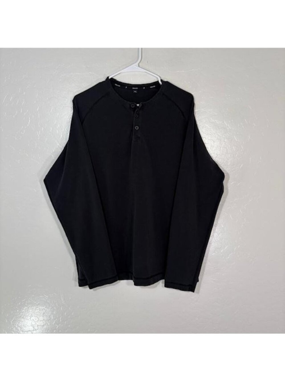 Public Rec Henley Shirt Mens XL Black Long Sleeve Pima Cotton Stretch Tee Top